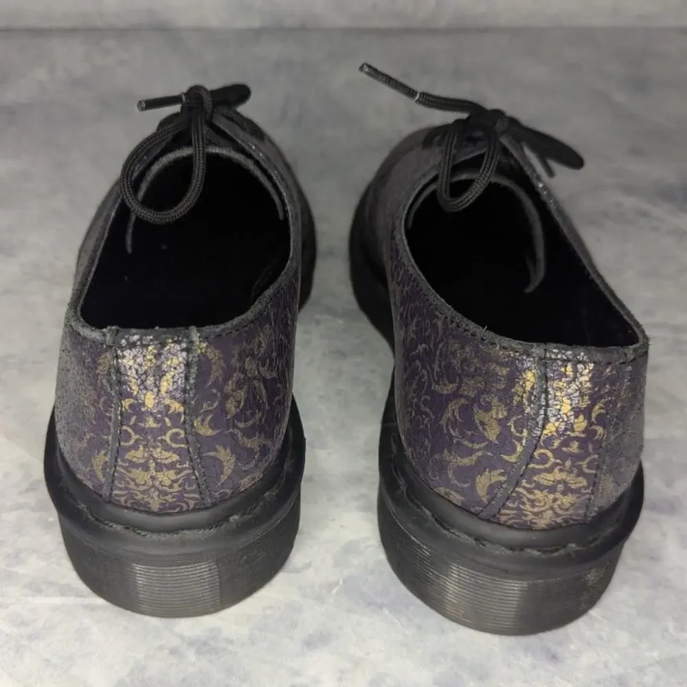 Dr. Martens RARE 1461 Baroque Crystal Suede Oxfords in Purple / Gold, Size 6
